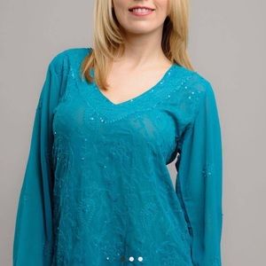 Handmade Sequined Embroidered Indian Blouse